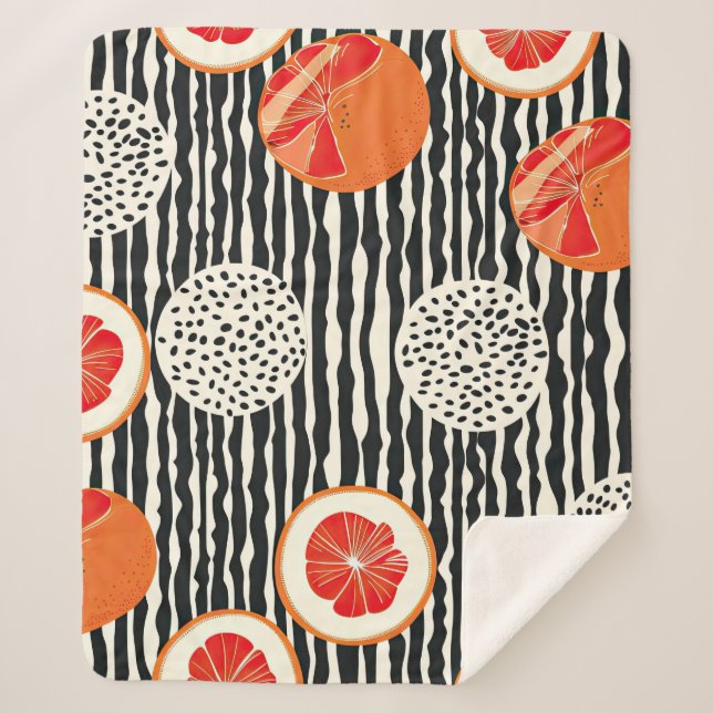Couverture Sherpa Rayures de tranche de citron bold (1) (Devant)