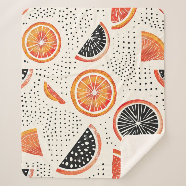 Couverture Sherpa Rayures de tranche de citron bold (2) (Devant)