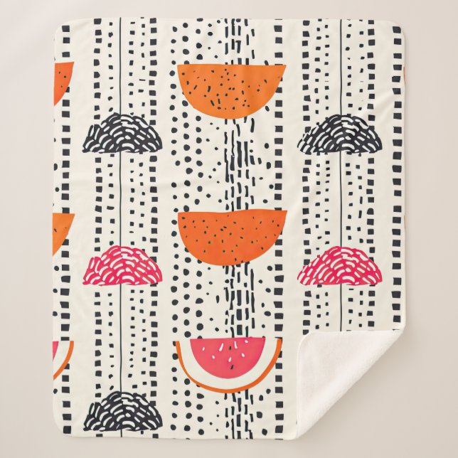 Couverture Sherpa Rayures de tranche de citron bold (5) (Devant)