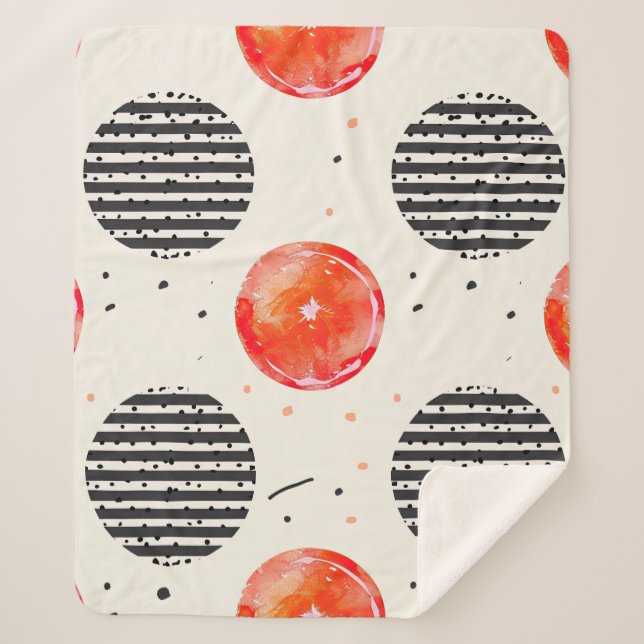 Couverture Sherpa Rayures de tranches de citron bold (10) (Devant)