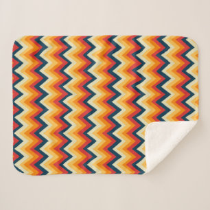 Couverture Sherpa Rayures en zigzag à l'aquarelle