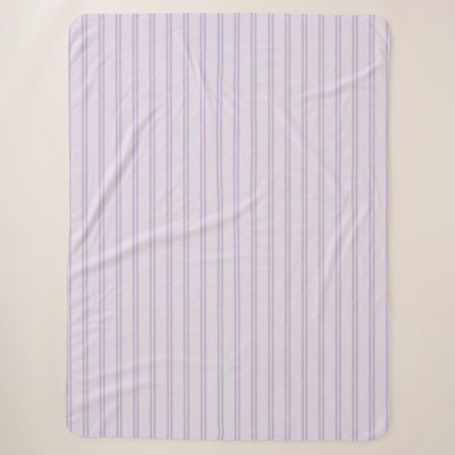 Couverture Sherpa Rayures lavande violet (Devant)