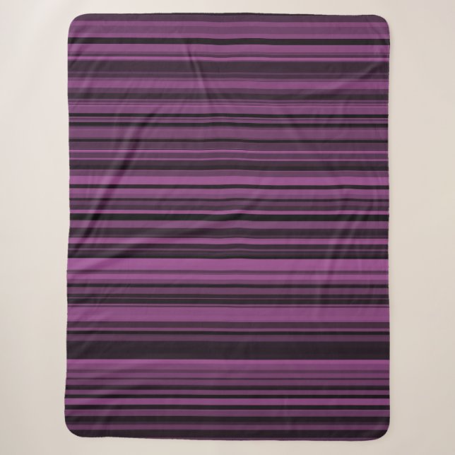 Couverture Sherpa Rayures noires violettes abstraites (Devant)