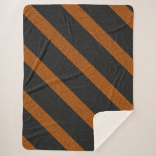 Couverture Sherpa Rayures orange et noir Paillettes