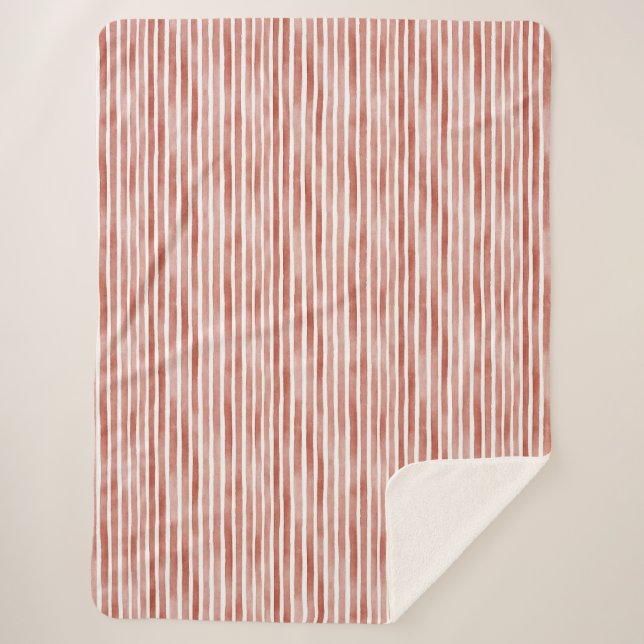 Couverture Sherpa Rayures rouges blanches   (Devant)
