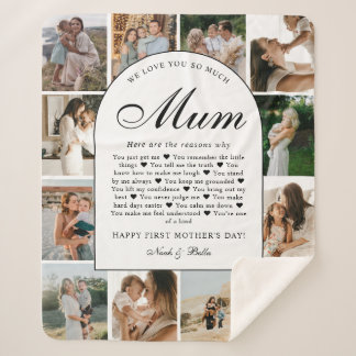 Couverture Sherpa Reasons We Love You Mum Photo Grid Collage