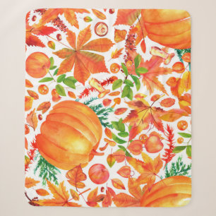 Couverture Sherpa Récolte d'automne : aquarelle L'abondance de chute