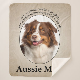 Couverture Sherpa Red Australian Shepherd Mom