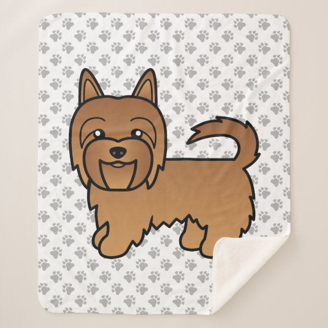 Couverture Sherpa Red Australian Terrier mignon chien de dessin (Devant)