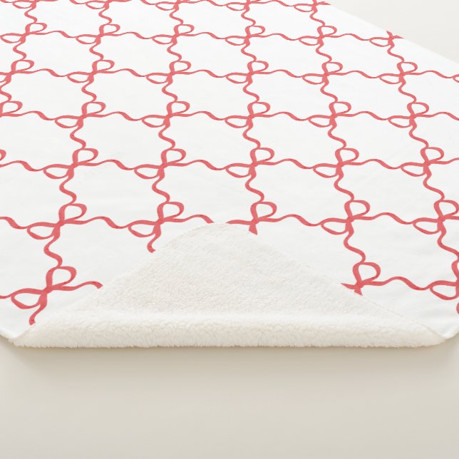 Couverture Sherpa Red  Coquette Bow Trellis Christmas (3/4)