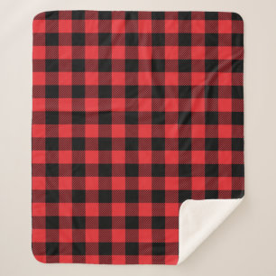 Couverture Sherpa Red Flannel Buffalo Check Motif