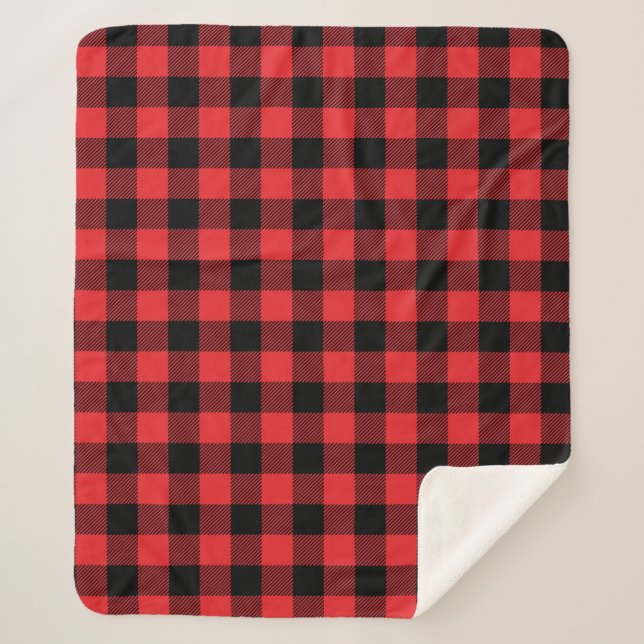 Couverture Sherpa Red Flannel Buffalo Check Motif (Devant)