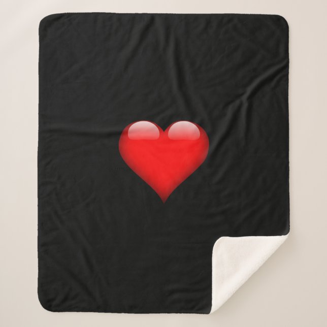 Couverture Sherpa Red Heart Mariage d'amour tendance (Devant)