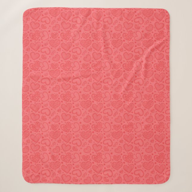 Couverture Sherpa Red Hearts Sherpa Blanket (Devant)