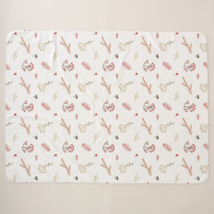 Couverture Sherpa Red Holly Berry Holiday