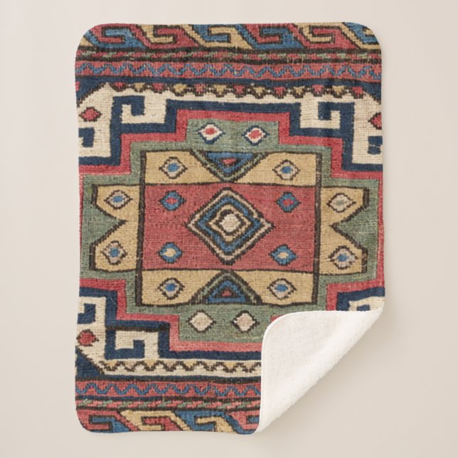 Couverture Sherpa Red White Blue Western Lone Star Dallas  (Devant)