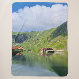 Couverture Sherpa Reflet du lac Bâlea – Impression alpine des Carpat