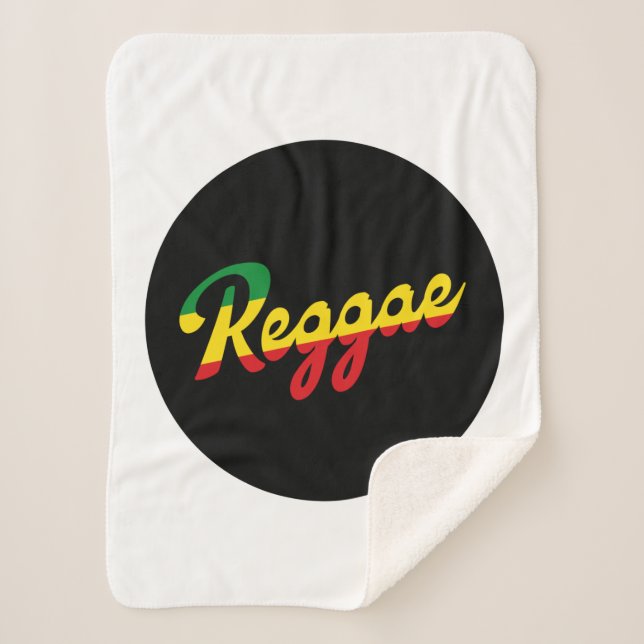 Couverture Sherpa Reggae Musique avec couleurs du drapeau reggae (Devant)