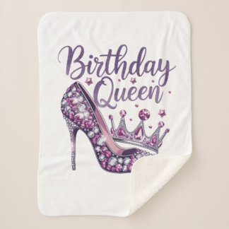 Couverture Sherpa Reine d'anniversaire