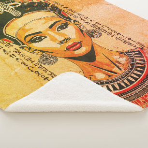 Couverture Sherpa Reine royale d'Égypte – Art néo-pharaonique modern