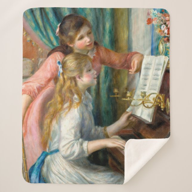 Couverture Sherpa Renoir Girls at the Piano Impressionism Painting (Devant)