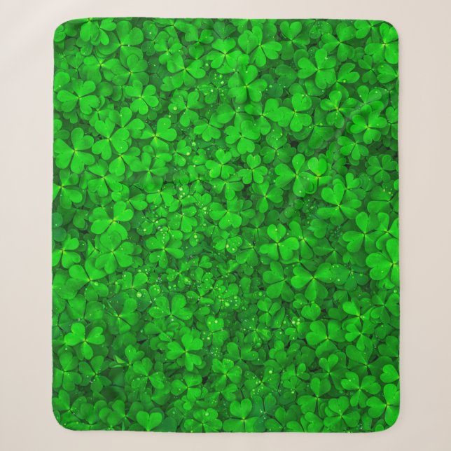 Couverture Sherpa Ressort shamrock vert feuille (Devant)