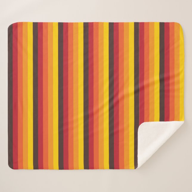 Couverture Sherpa Rétro frais barre les années 70 le rouge de jaune (Devant (Horizontal))