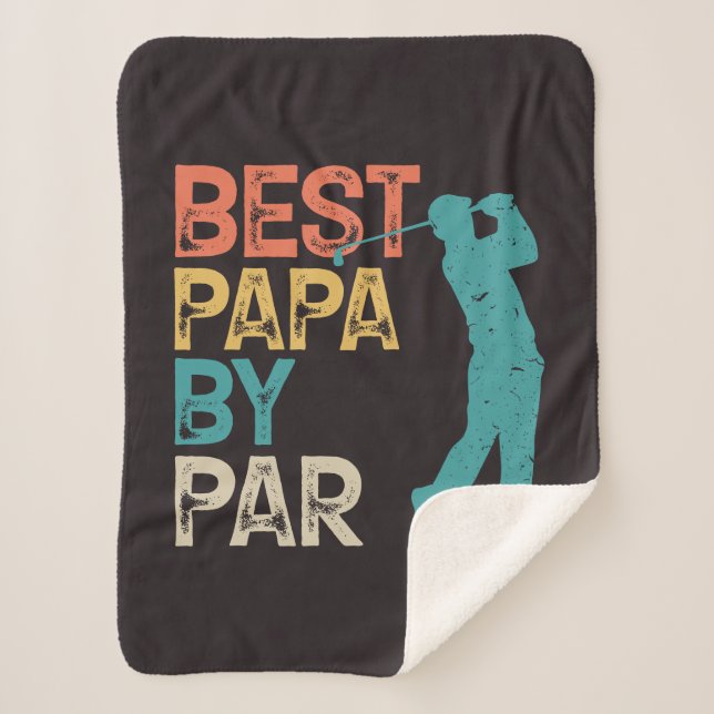 Couverture Sherpa Retro Golfer - Meilleur Papa Par Par (Devant)