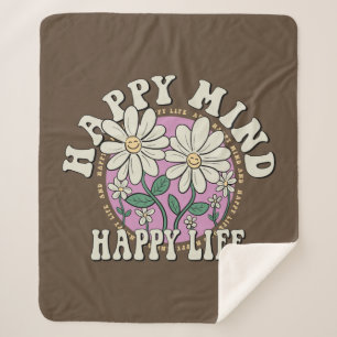 Couverture Sherpa Retro Happy Mind Happy Life