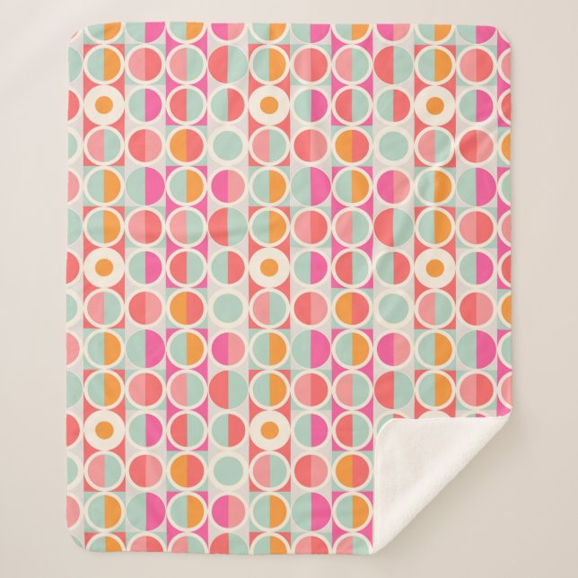 Couverture Sherpa Rétro motif de cercle de roses indien (Devant)