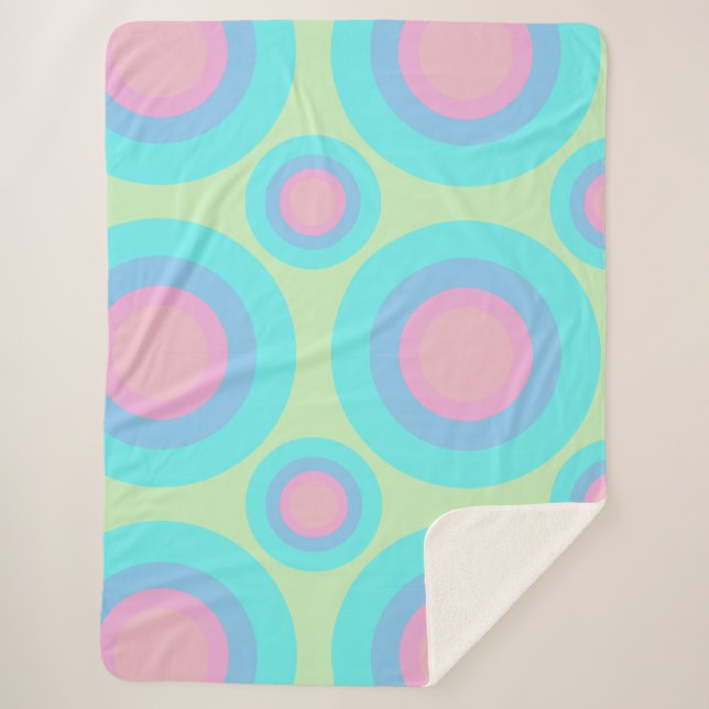 Couverture Sherpa Rétro motif géométrique (Devant)