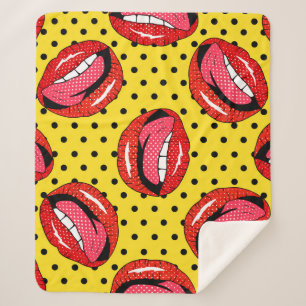 Couverture Sherpa Retro Pop Art : Badges de patchs de dessin