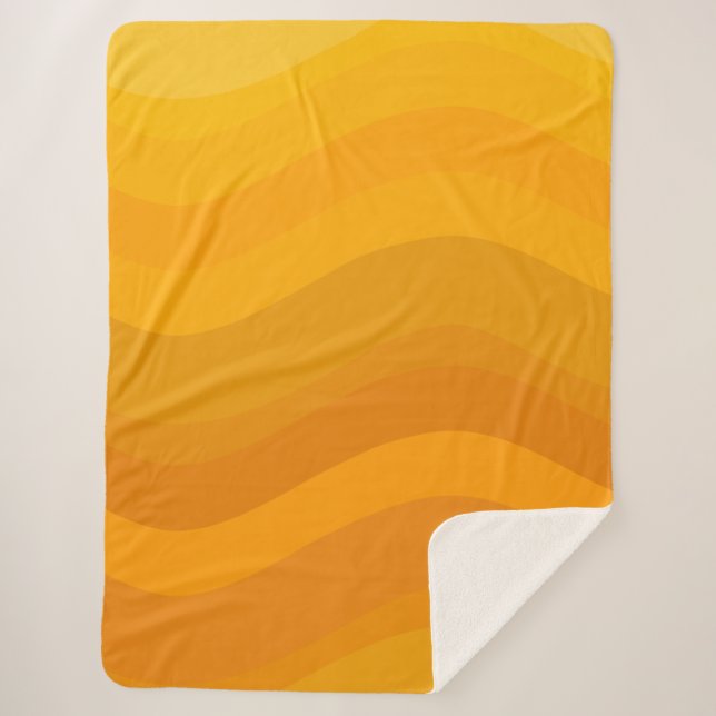 Couverture Sherpa Retro Wavy Motif Tons chauds et chauds (Devant)