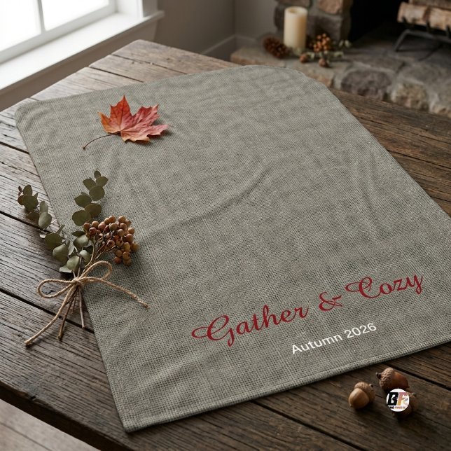 Couverture Sherpa Réunir Confortable Écriture Rustique Gris Rouge (#SpecialOffer)