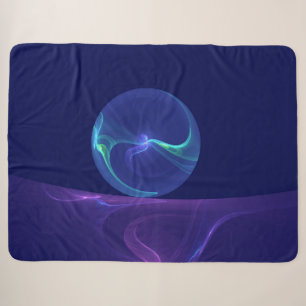 Couverture Sherpa Rêve Abstrait Violet Bleu Lumineux Art Fractal