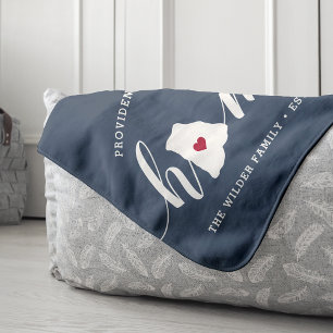 Couverture Sherpa Rhode Island Home State Personnalisé