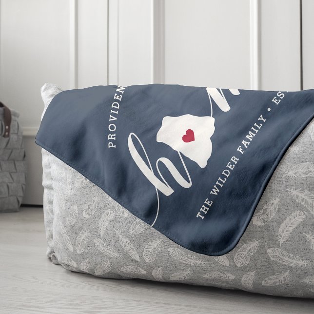 Couverture Sherpa Rhode Island Home State Personnalisé (Créateur téléchargé)