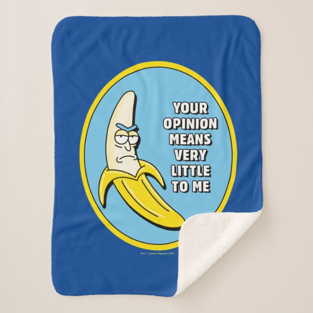 Couverture Sherpa RICK ET MORTY™ | Badge en brique banane (Devant)