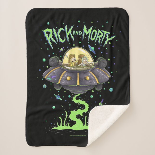 Couverture Sherpa RICK ET MORTY™ | Graphique de vol spatial illustré (Devant)