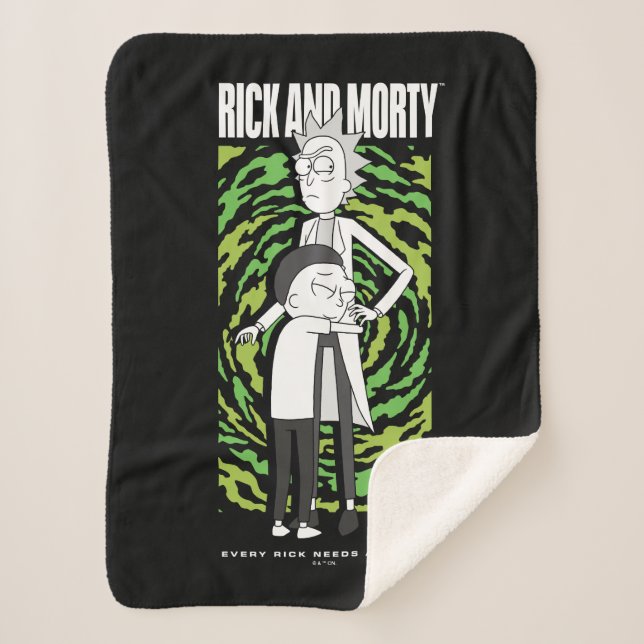 Couverture Sherpa RICK ET MORTY™ | Morty étreignant Rick (Devant)