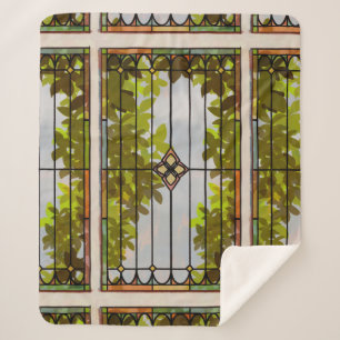 Couverture Sherpa Rideau de fenêtre en verre coloré de jardin victor