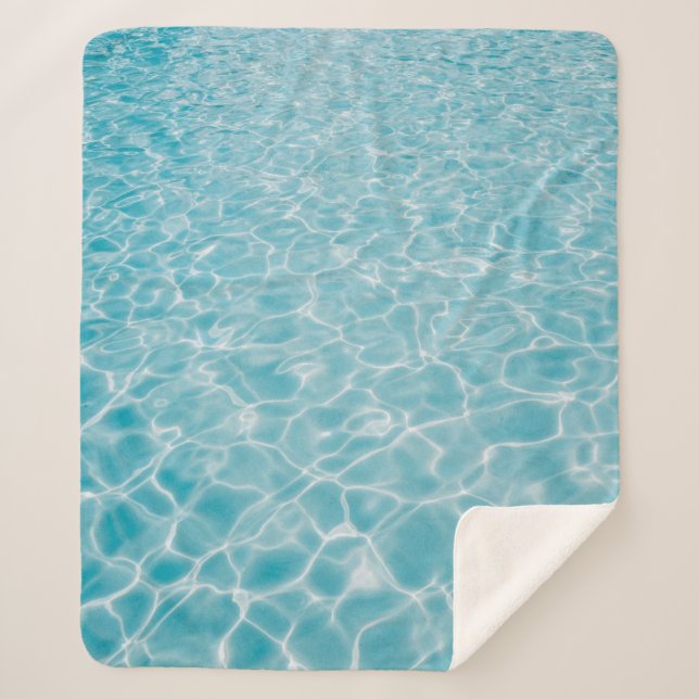 Couverture Sherpa Rippling crystal blue water (Devant)