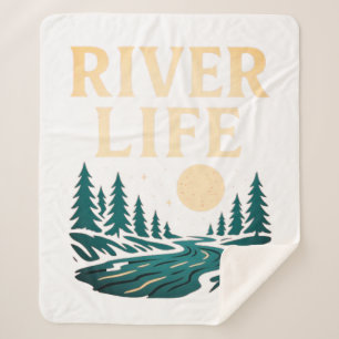 Couverture Sherpa River Is Life Sherpa Blanket - Cosy Nature Inspire