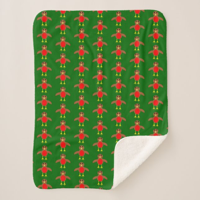 Couverture Sherpa Robin de Noël (Devant)