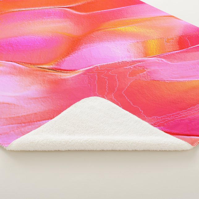 Couverture Sherpa Rocher rose et orange pâle (3/4)