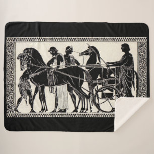Couverture Sherpa Romancient men and horses