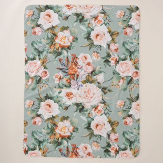 Couverture Sherpa Romantic Blossom Haven