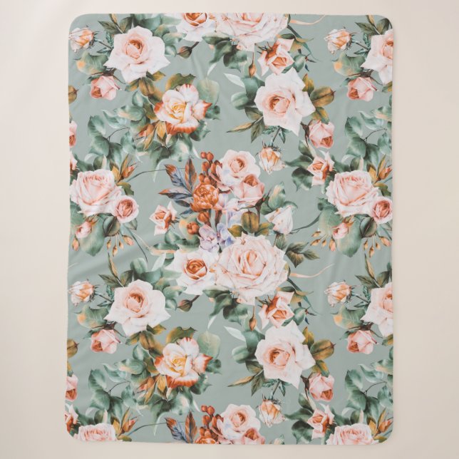 Couverture Sherpa Romantic Blossom Haven (Devant)