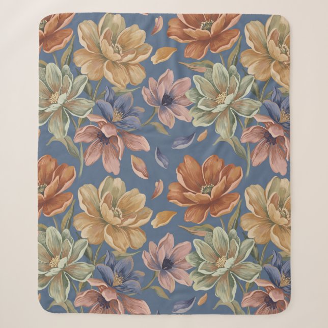 Couverture Sherpa Romantic Cottage Flowers (Devant)