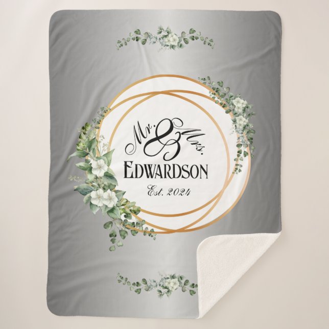 Couverture Sherpa Romantique Floral Sherpa Blanket Anneaux d'or (Devant)